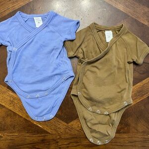 Kate Quinn Baby Kimono Bodysuit Set in Blue and Brown